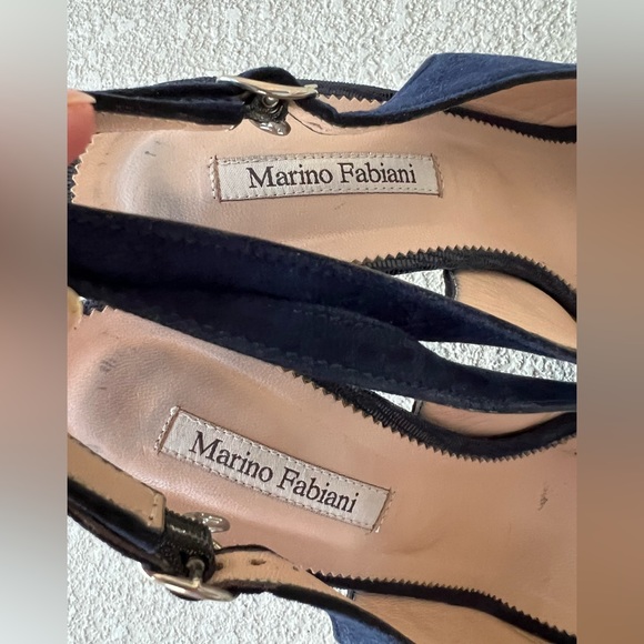 Authentic Marino Fabiani Italian Designer Blue Heel Sandals Shoes Sz 41, 11 - Picture 3 of 8